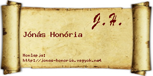 Jónás Honória névjegykártya